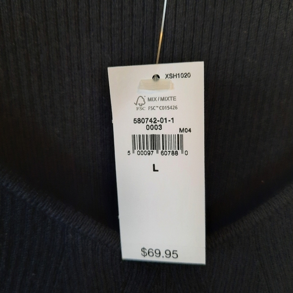 🛍NWT GAP Rib Corset Bodysuit Black ribbed knit elbow length sleeves size large - Picture 9 of 15